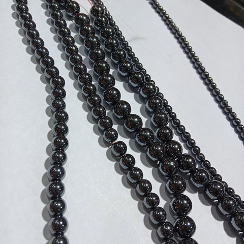 Round Shape Fancy Hematite Beads