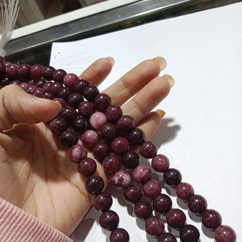 Dark Wine 10mm Plan Agate Beads 1 string