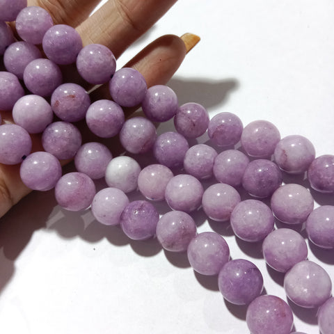 Light Shaded Purple 10mm Plane Agate Beads 1 string