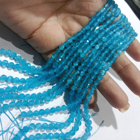 Sea Blue 4mm Monalisa Beads 1 String