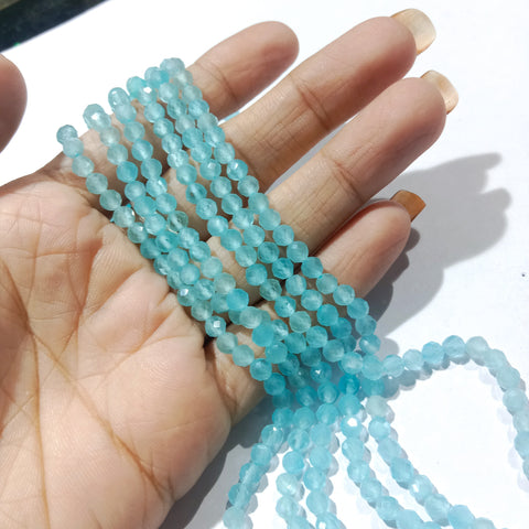 Aqua Blue 4mm Monalisa Beads 1 String
