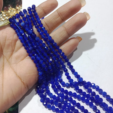 Dark Shaded Blue 4mm Monalisa Beads 1 String