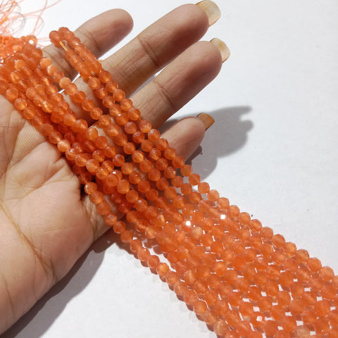 Dark Orange 4mm Monalisa Beads 1 String