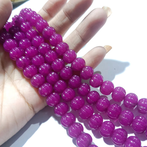 Purple Fancy Pumpkin Beads 1 String