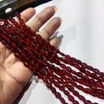 Maroon 6mm Oval Glass Beads 1 String