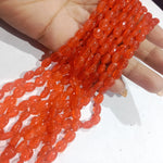 Orange 6mm Oval Glass Beads 1 String