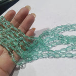 Sea Green 6mm Oval Glass Beads 1 String
