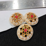 Round Shape Small Meenakari Kundan Broach 6 Piece