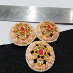 Round Shape Small Meenakari Kundan Broach 6 Piece