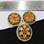 Round Shape Small Meenakari Kundan Broach 6 Piece