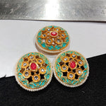 Round Shape Small Meenakari Kundan Broach 6 Piece