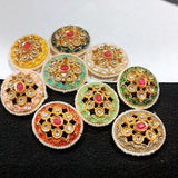 Round Shape Small Meenakari Kundan Broach 6 Piece