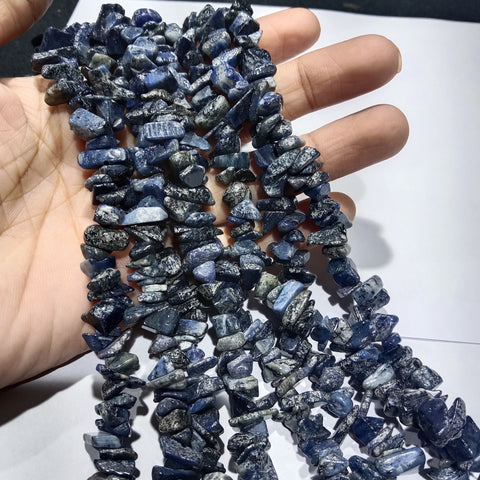 Old Navy Blue Fancy Uncut Stone Beads 1 String