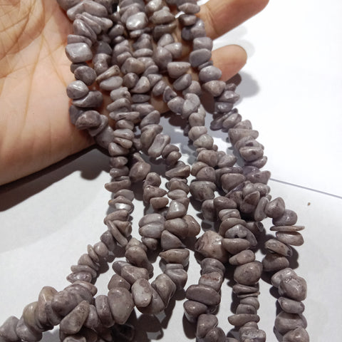 Light Grey Fancy Uncut Stone Beads 1 String