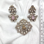 High quality victorian Ganpati jewellery pendant set with earings