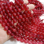 8mm Agate Beads Ruby 45pcs