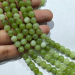 Olive Green 10mm Plan Agate Beads 1 string