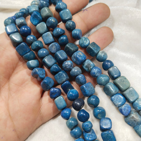 Uncut Tumble Stone Beads Peacock Blue  Colour 1 String