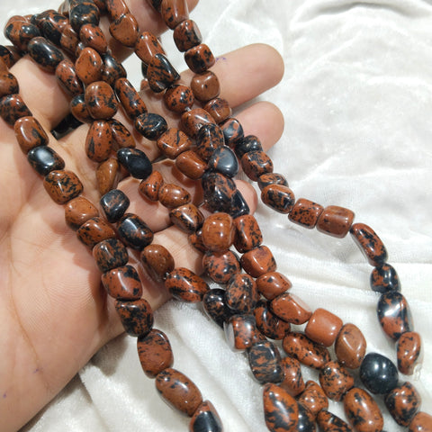 Uncut Tumble Stone Beads Sheded Brown Colour 1 String