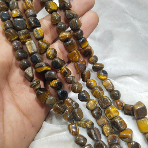 Uncut Tumble Stone Beads Tiger Eye colour 1 String