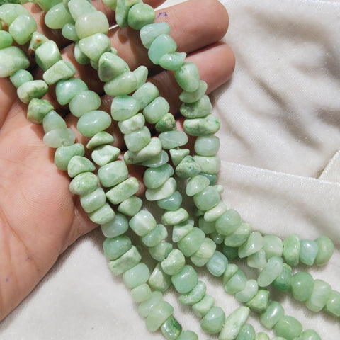 Uncut Tumble Stone Beads Mint Green colour 1 String