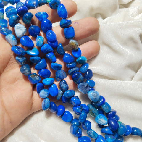 Uncut Tumble Stone Beads Sheded Blue colour 1 String