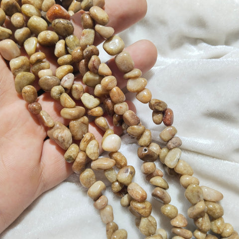 Uncut Tumble Stone Beads Gloden Brown colour 1 String