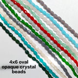 High Quality Flat Oval Opaque Crystal Beads 1 string