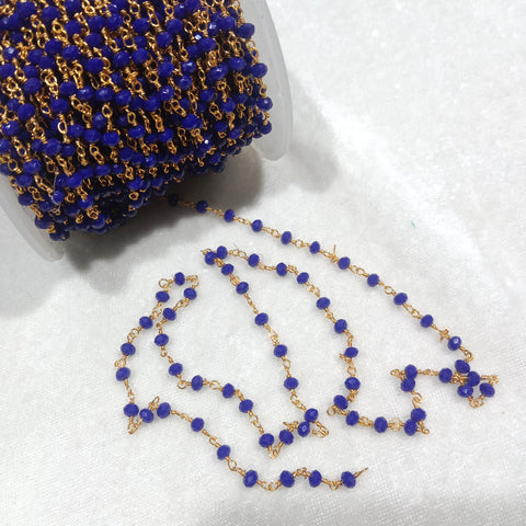 Blue Crystal Beads Ganthan Mala 2 Meter