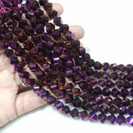 High Quality Mettalic Purple X Cut's Crystal Beads