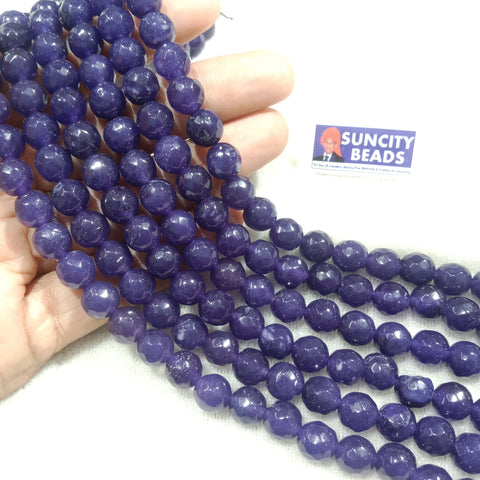 8mm Agate Beads Dark Purple Colour 45pcs