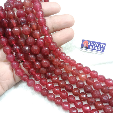 8mm Agate Beads Ruby Colour 45pcs