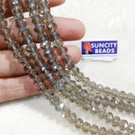 6mm   Transparent Gary Crystal Beads 950 Pcs Approx