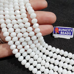 6mm White Opaque Crystal Beads 950 Pcs Approx