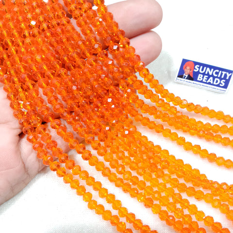 Transparent Orange 4mm Crystal Beads 1200 Beads