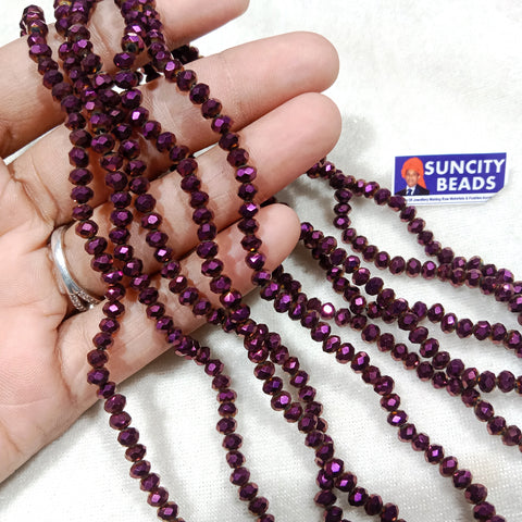 Purple  4mm Crystal Beads 1200 Beads