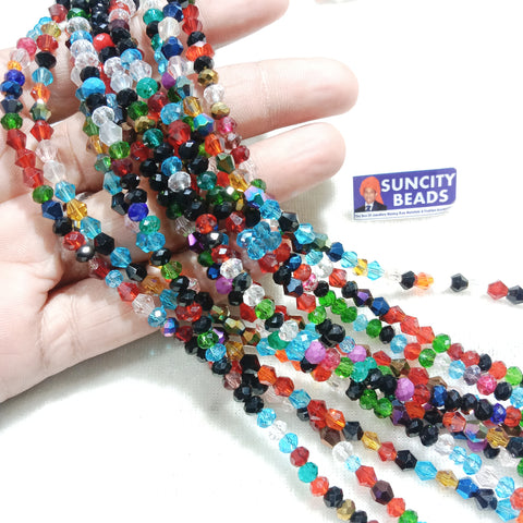 Multi Colour 4mm Crystal Beads 1200 Beads