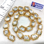 Meenakari High Quality Kundan Dabi Uneven Shape 22 Pcs