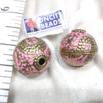 Round Oxidize Victorian Beads 2 Pcs