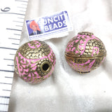 Round Oxidize Victorian Beads 2 Pcs