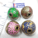 Round Oxidize Victorian Beads 2 Pcs