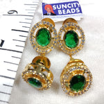 Oval High Quality AD Kundan Earrings 2 Pair