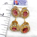 Oval High Quality AD Kundan Earrings 2 Pair