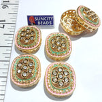 6 pcs High quality meenakari kundan connectors