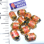 Meenakari Ball 12mm Cylinder 10pcs