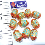 Meenakari Ball 12mm Cylinder 10pcs