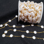 High Quality Baroque Pearl Gunthan beaded chain 1 MTR