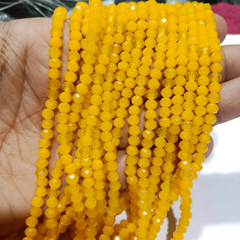 Transparent Yellow 4mm Crystal Beads 1200 Beads