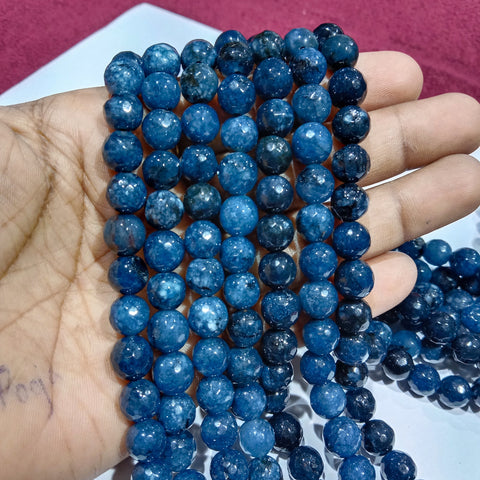 8mm Agate Beads Sheded Blue 45 Pcs