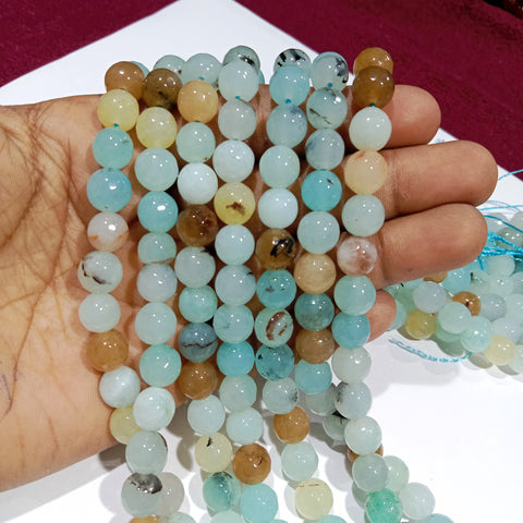 8mm Agate Beads Multi Shaded 45 Pcs